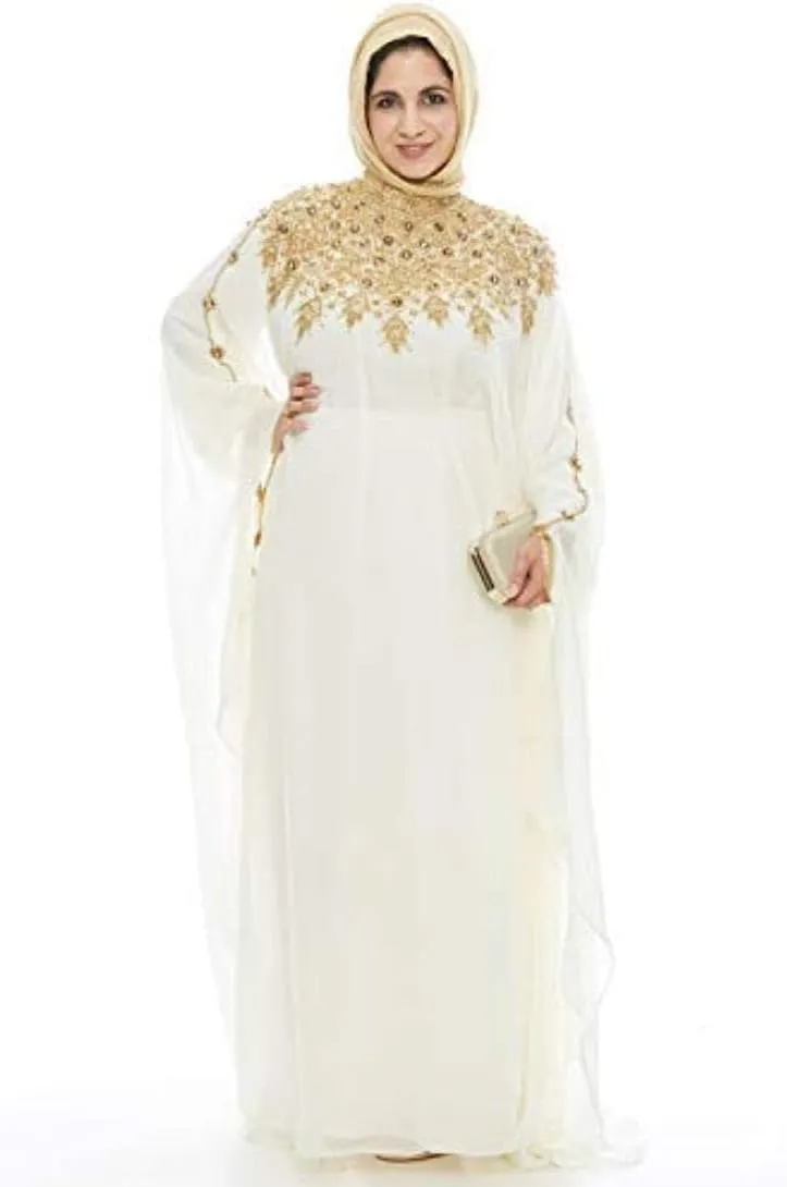 Athena Kaftan Women Long Sleeve Chiffon Maxi Dress Formal Gown Evening Dress