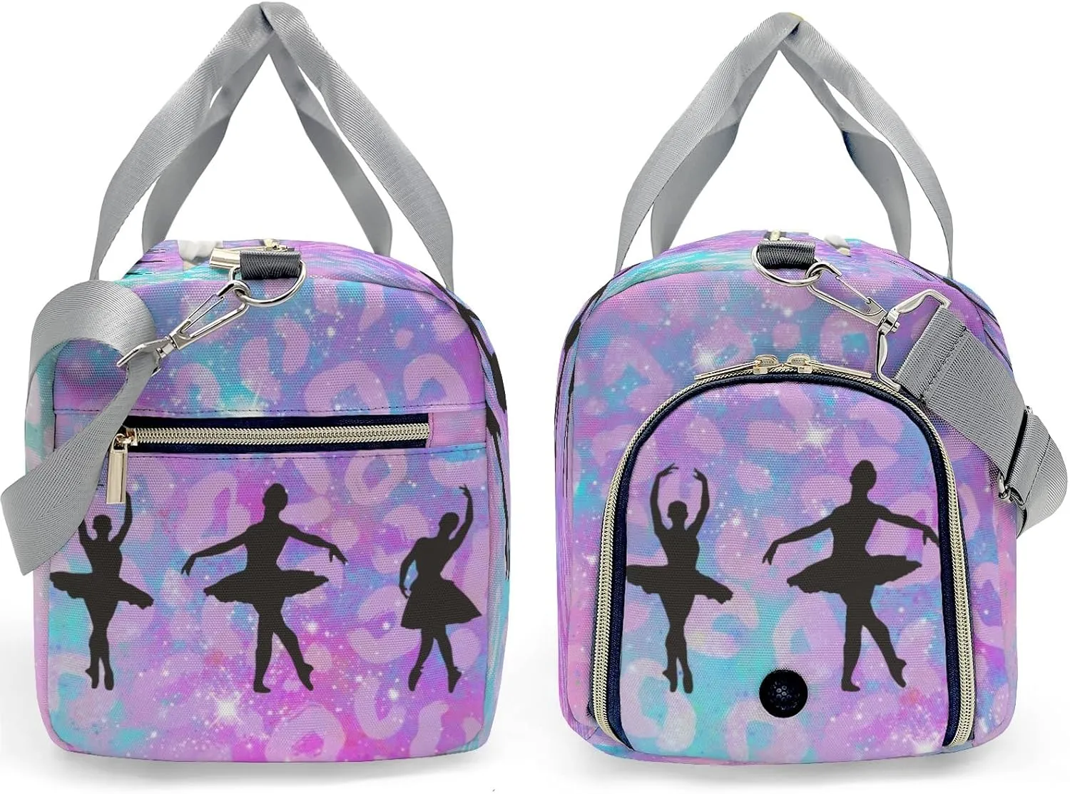 Ballet Girls Leopard Personalized Duffel Bag Custom Name Travel Bag Weekend Overnight Bag with Shoe Compartmen for Women Girl Sports Gym Dance Bag Gymnastic Bags