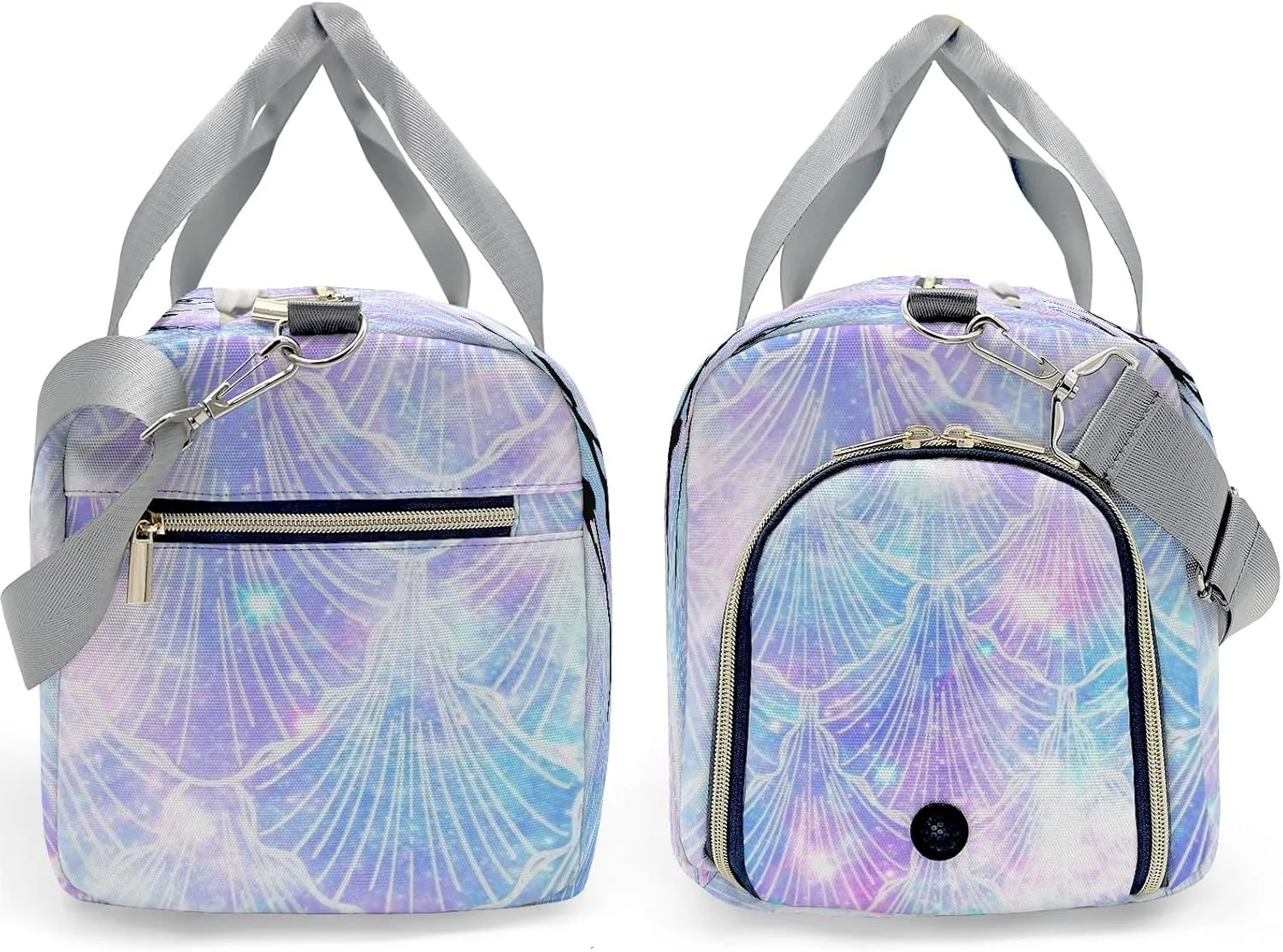 Ballet Girls Mermaid Galaxy Print Personalized Duffel Bag Custom Name Travel Bag Weekend Overnight Bag with Shoe Compartmen for Women Girl Sports Gym Dance Bag Gymnastic Bags