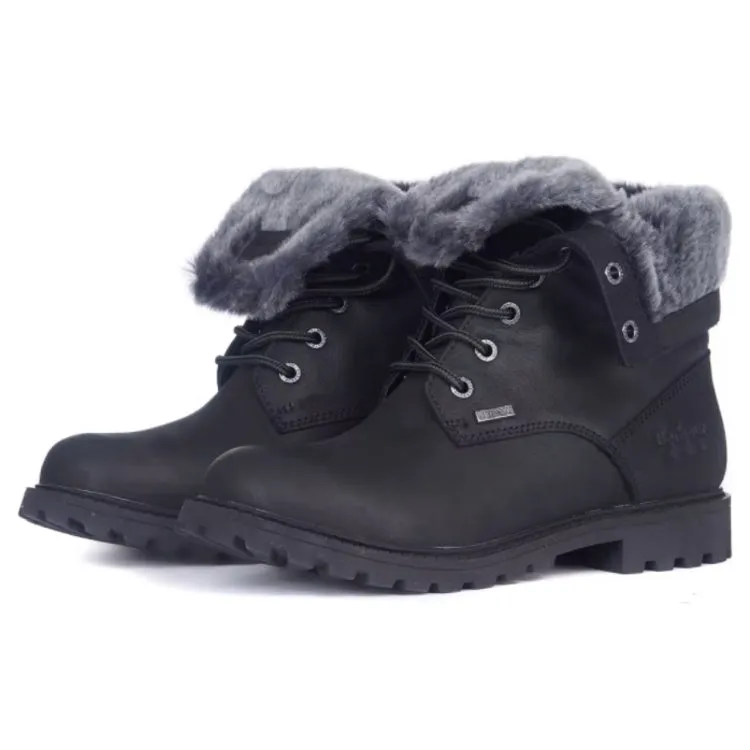 Barbour Ladies Hamsterley Roll Top Boots - Black
