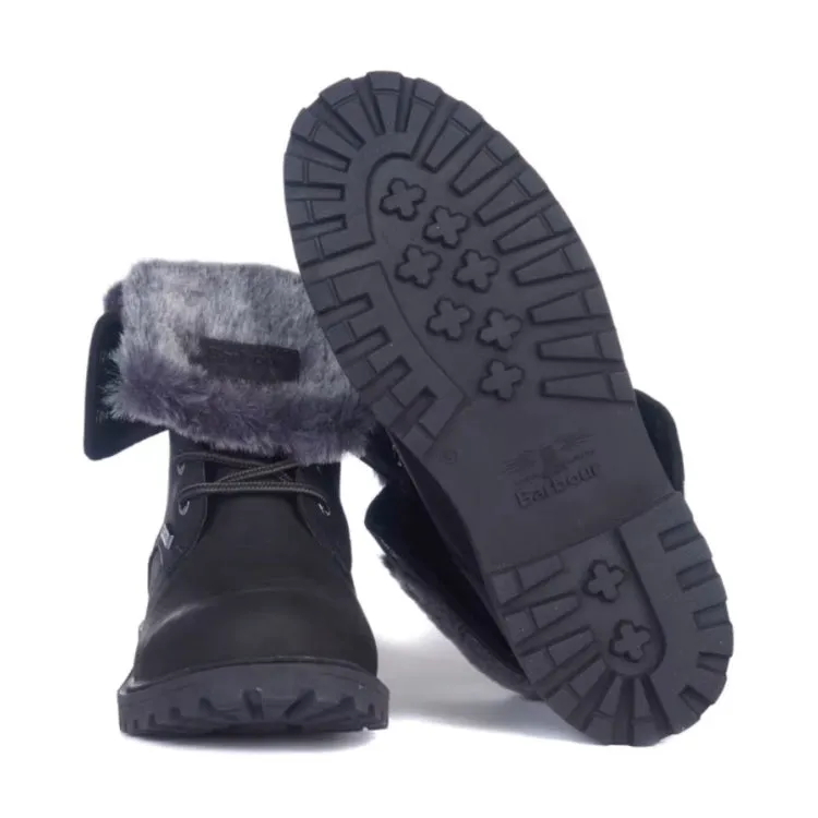 Barbour Ladies Hamsterley Roll Top Boots - Black