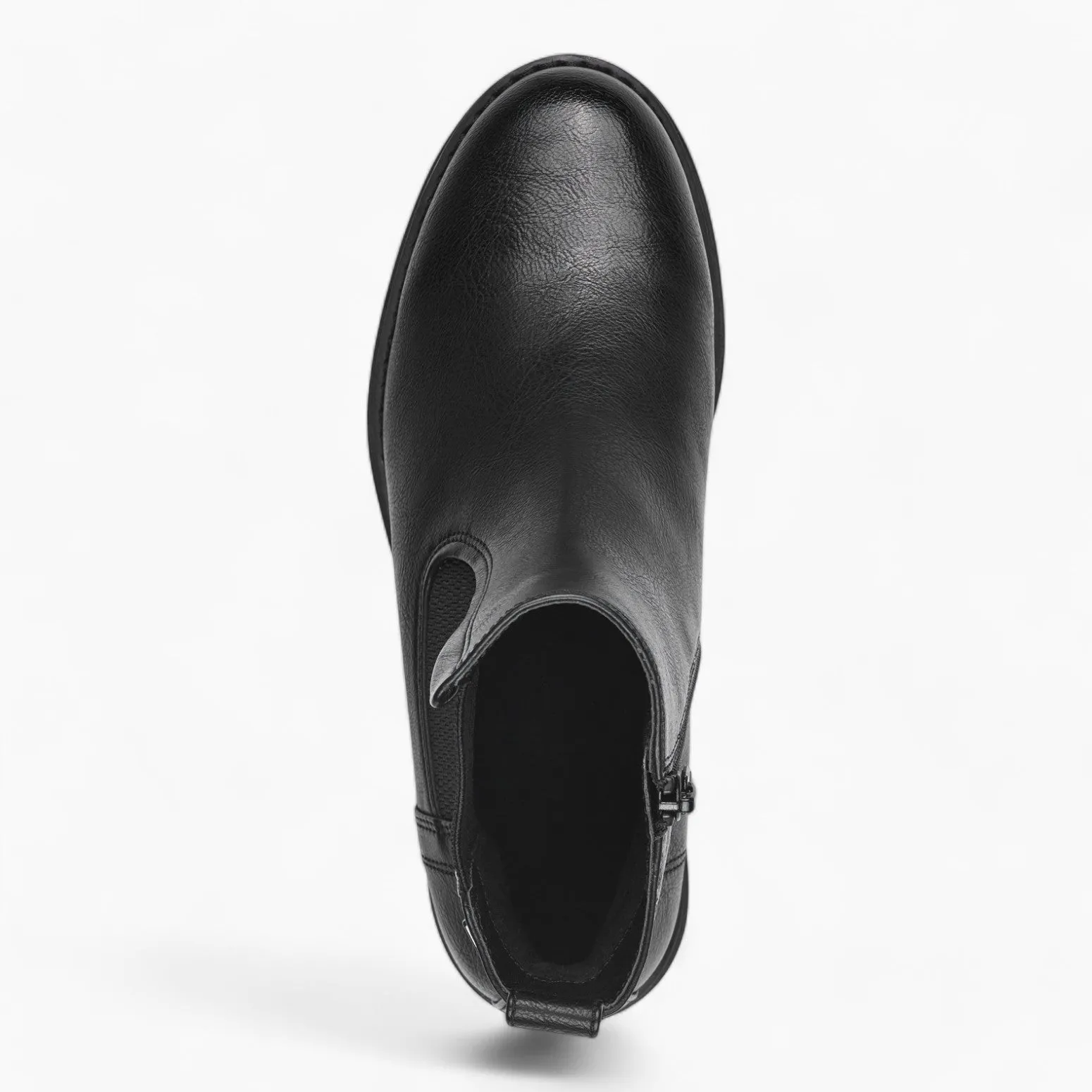 Black Women's Ankle Boots with Chunky Sole and Block Heel