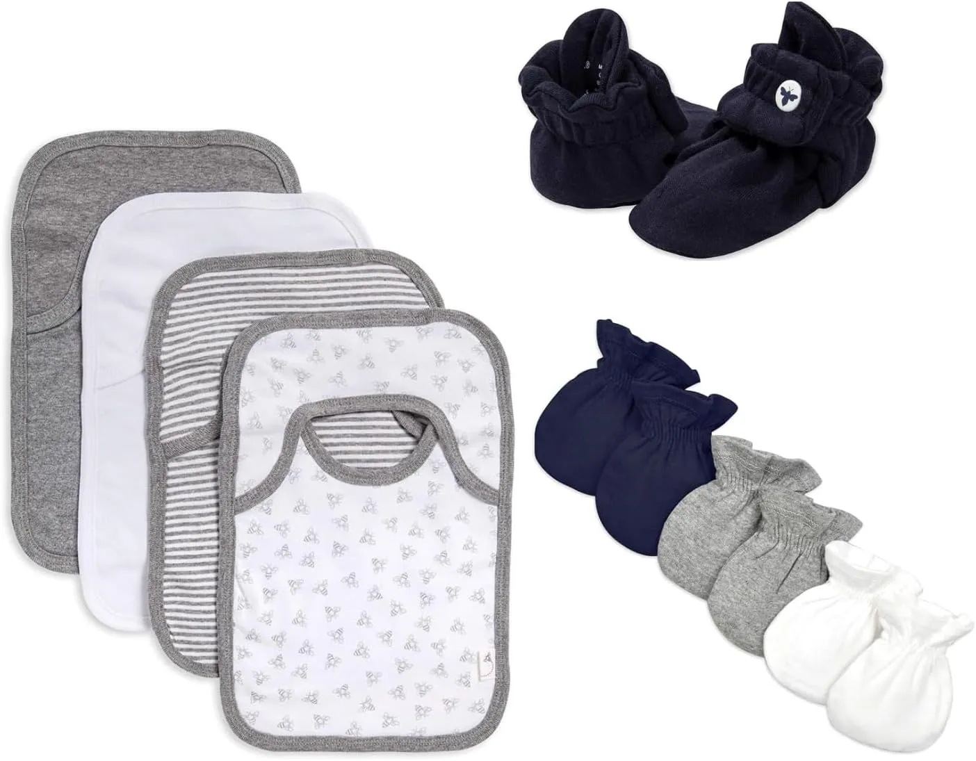Burt's Bees Baby Bibs, Lap-Shoulder Drool Cloths, 100% Organic Cotton with Absorbent Terry Towel Backing