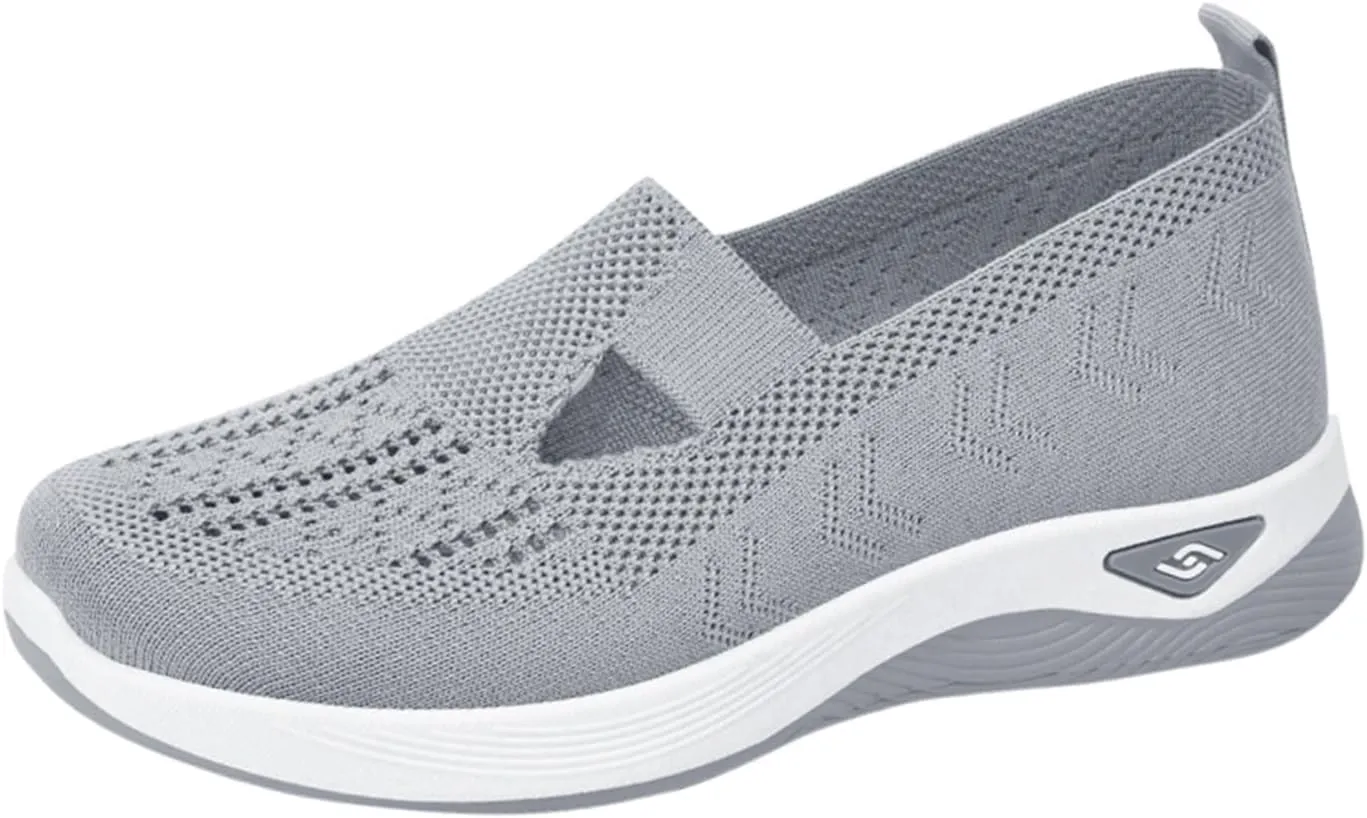 Cathalem Running Shoes for Women Walking Slip on Diabetic Foam Shoes Hands Free Slip in Sneakers Arch Support