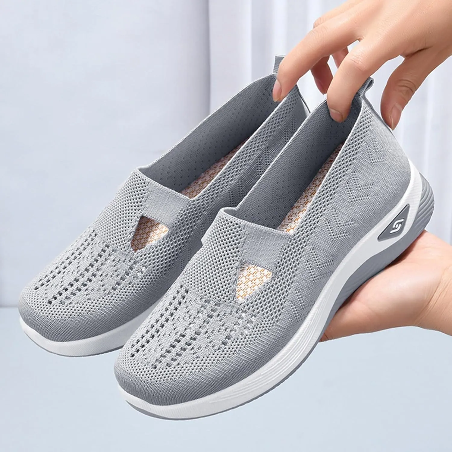 Cathalem Running Shoes for Women Walking Slip on Diabetic Foam Shoes Hands Free Slip in Sneakers Arch Support