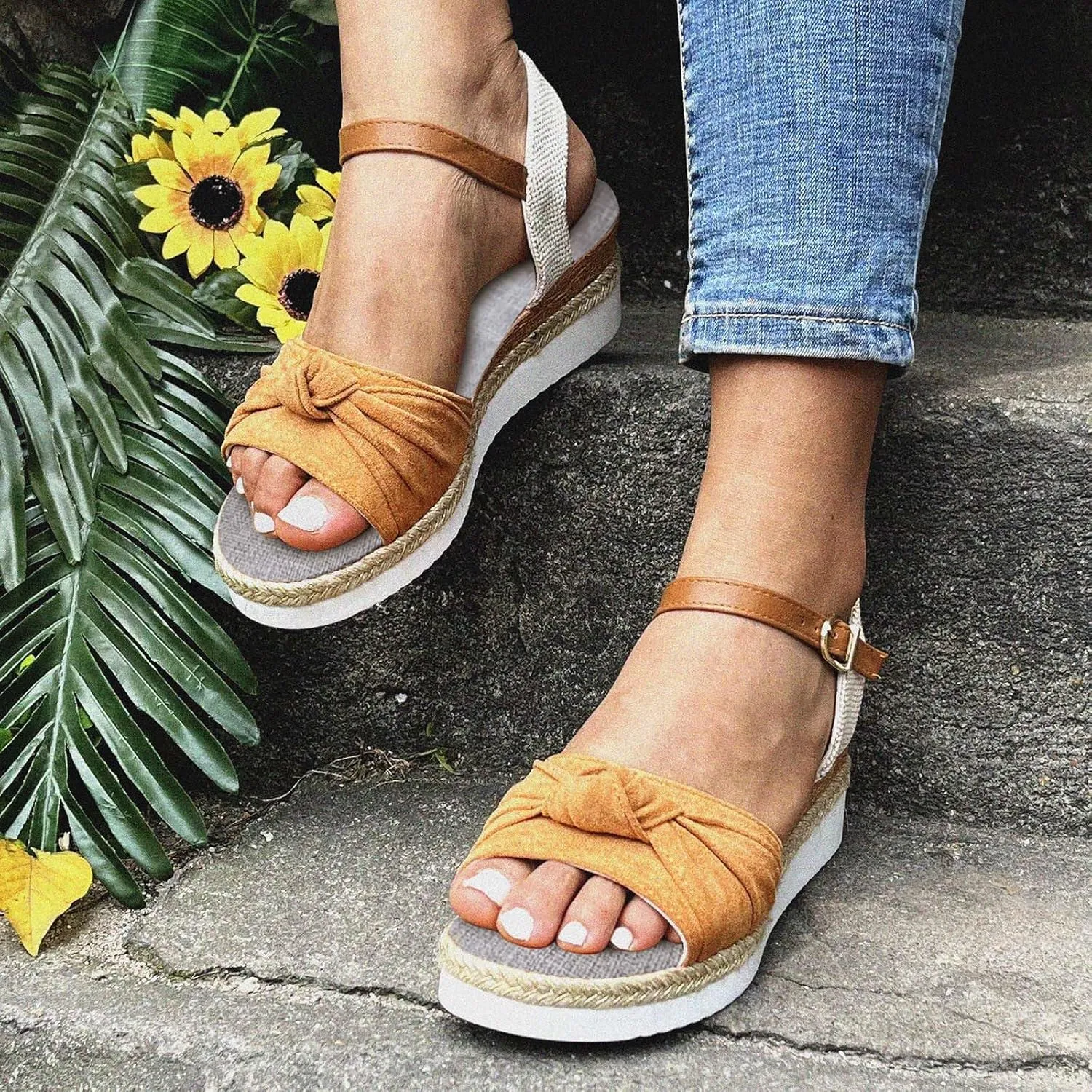 Cathalem Summer Sandals for Women 2024 Comfortable Walking Sandals with Arch Support Fashion Orthotic Slides Sandals