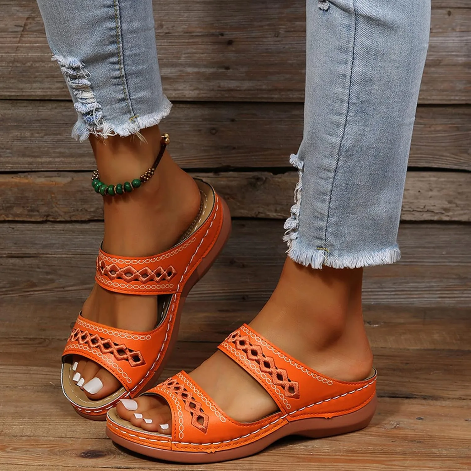 Cathalem Summer Sandals for Women 2024 Orthopedic Sandals Womens Walking Sandals with Arch Support Casual Flip Flops