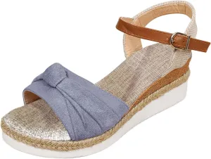 Cathalem Summer Sandals for Women 2024 Womens Wedge Sandals Comfortable Open Toe Ankle Strap Low Wedges for Women