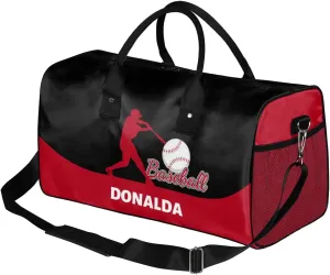 Custom Baseball Mini Duffel Bag for Women Men Foldable Gym Bag Carry on Overnight Weekender Bag for Workout Travel Hospital