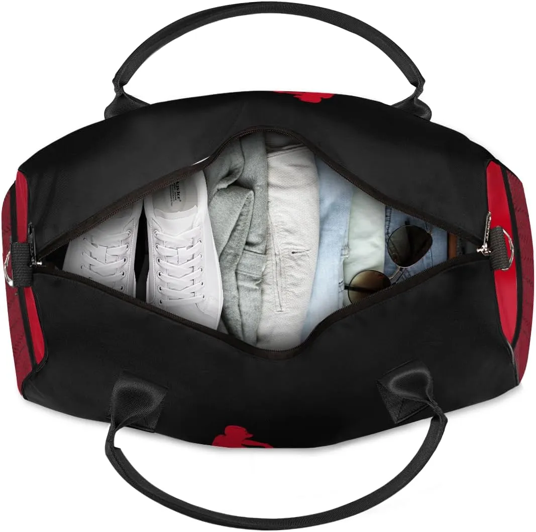 Custom Baseball Mini Duffel Bag for Women Men Foldable Gym Bag Carry on Overnight Weekender Bag for Workout Travel Hospital