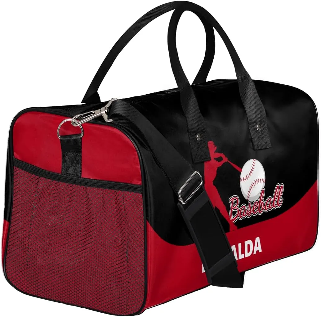 Custom Baseball Mini Duffel Bag for Women Men Foldable Gym Bag Carry on Overnight Weekender Bag for Workout Travel Hospital