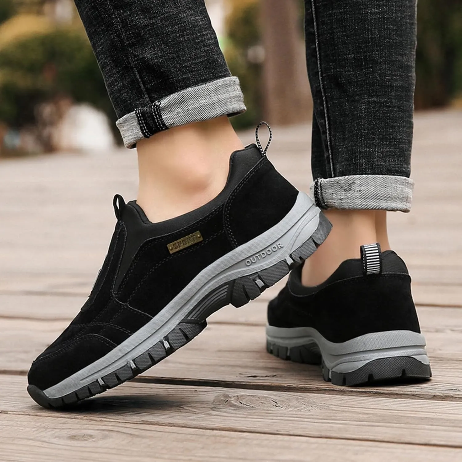 Dallader Orthopedic Walking Shoes Hiking Shoes Mens, Dallader Men's Comfortable Waterproof Orthopedic Walking Hiking Shoe, Auguscare Shoe, Men's Slip On Sneakers Anti-Slip Walking Sneakers
