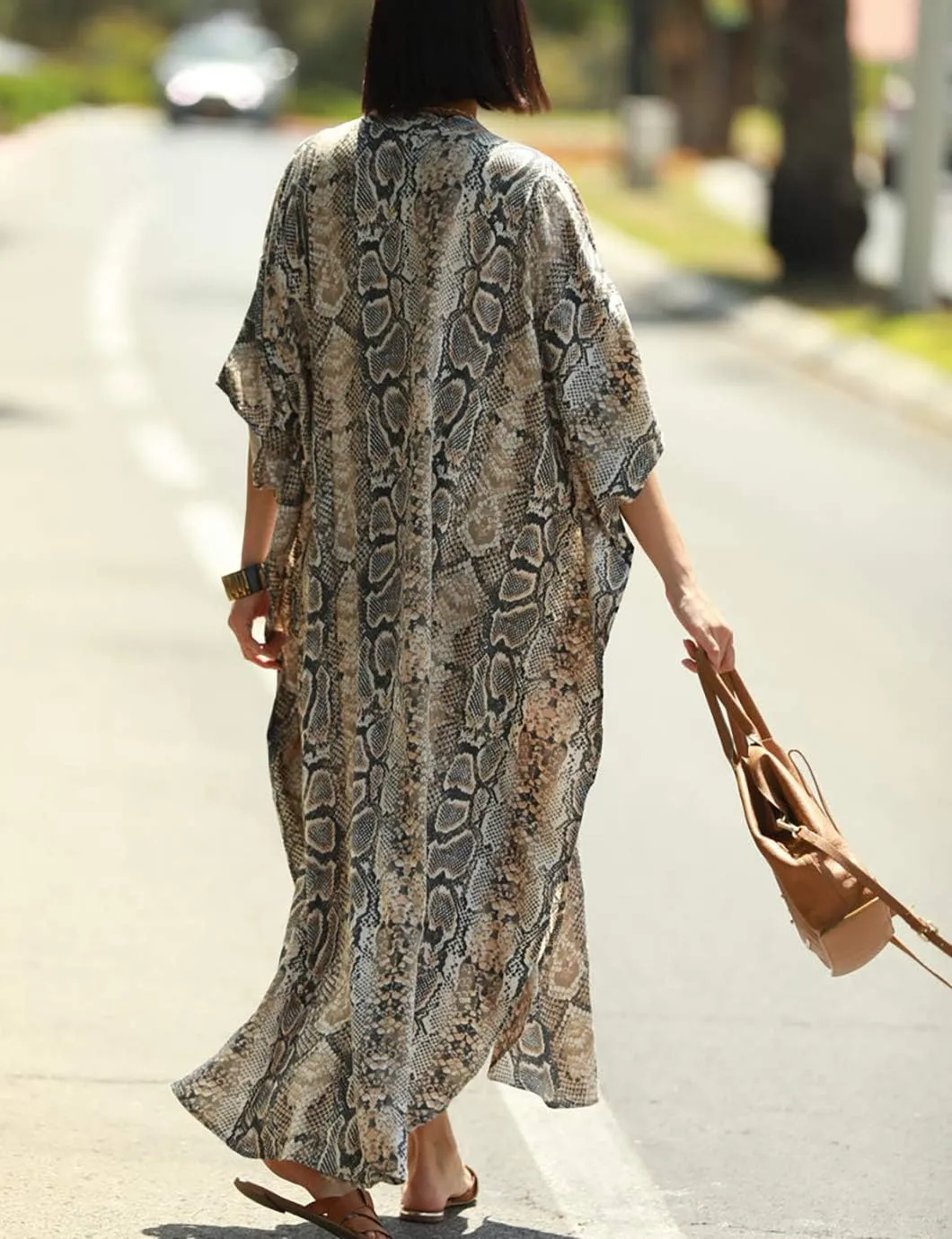 Eddoyee Womens Long Bathing Suit Coverups Loose Plus Size Beach Kaftan Dresses