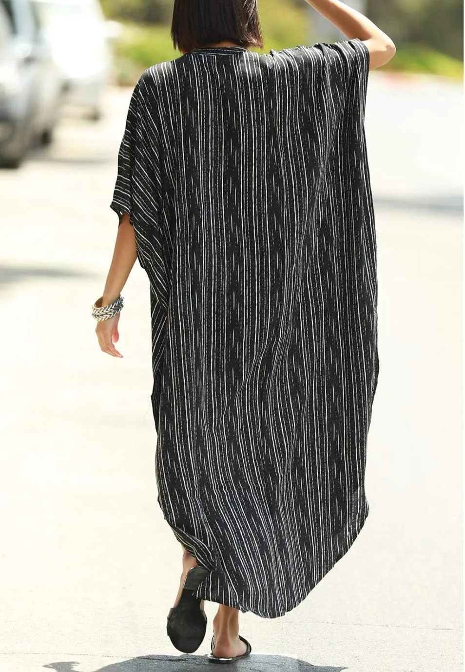 Eddoyee Womens Long Bathing Suit Coverups Loose Plus Size Beach Kaftan Dresses