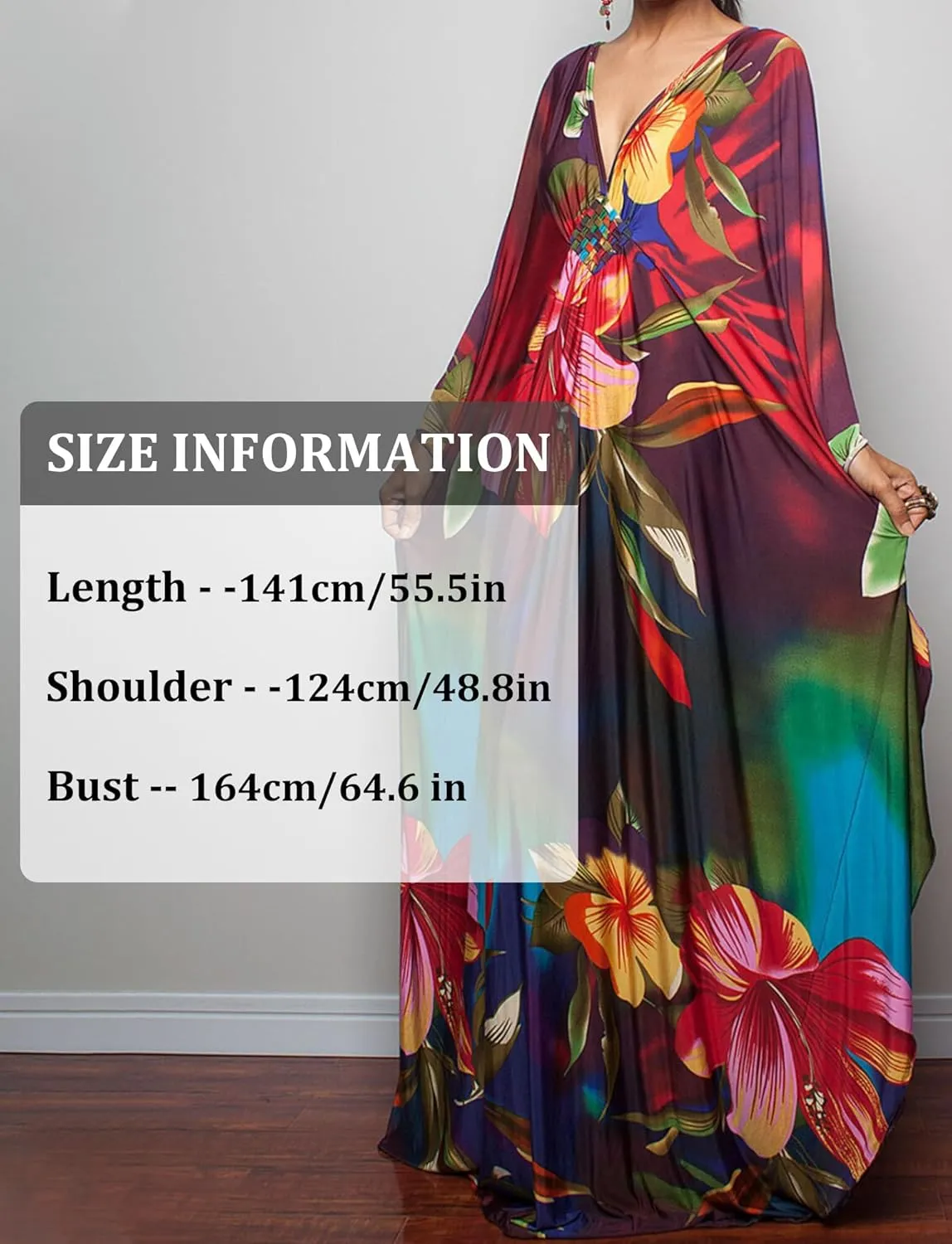 FEOYA Oversized Kaftan Dresses for Women Ethnic Turkish Caftans Dress Beach Bikini Cover Up Gown Lounge Wear Outfits