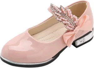Girls Infant Dress Mary Jane Flat Little/Big Kids Low Heel Princess Hook And Loop Dress Party Wedding Shoes