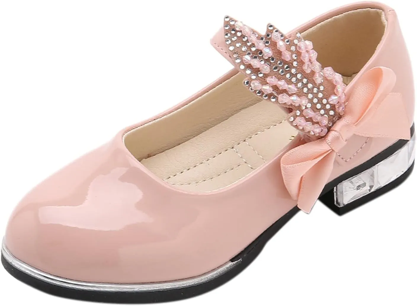 Girls Infant Dress Mary Jane Flat Little/Big Kids Low Heel Princess Hook And Loop Dress Party Wedding Shoes