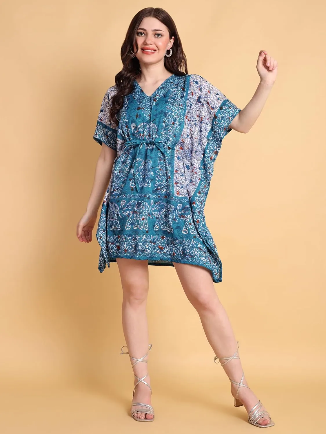 Kaftan New Years Dresses for Women Plus Size Midi Beach Cover up Caftans for Women Free Size