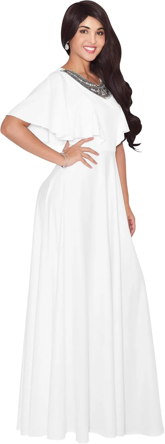 KOH KOH Womens Long Bridesmaid Wedding Guest Evening Cocktail Maxi Dress Gown