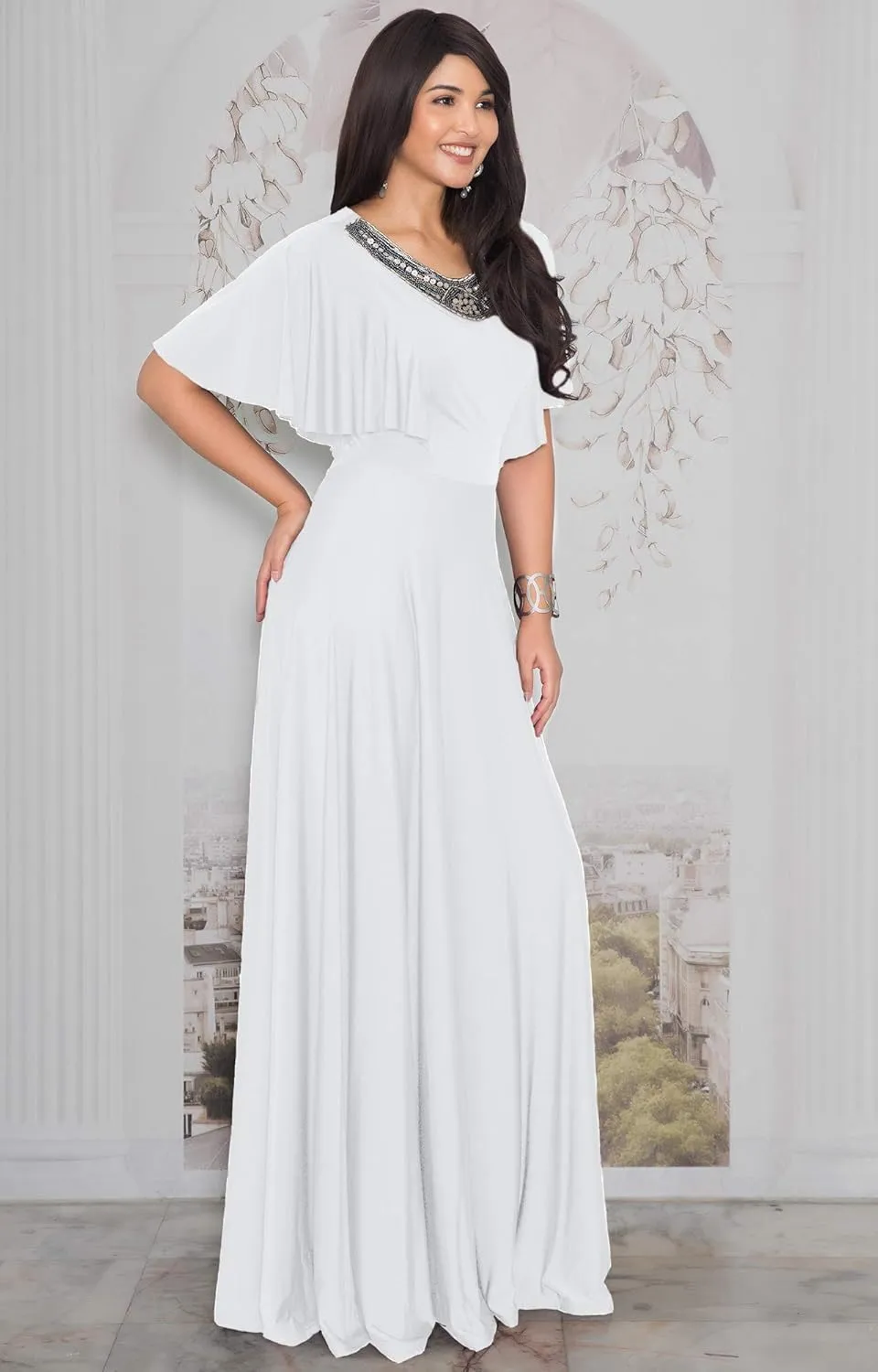KOH KOH Womens Long Bridesmaid Wedding Guest Evening Cocktail Maxi Dress Gown
