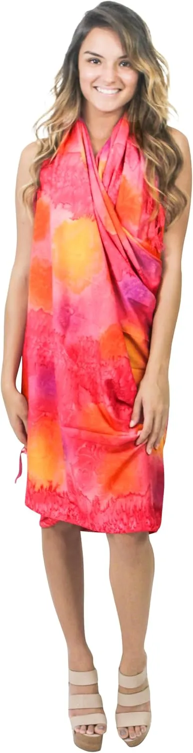 LA LEELA Women's Beachwear Beach Bikini Summer Sarong Wrap Swimwear Cover Up