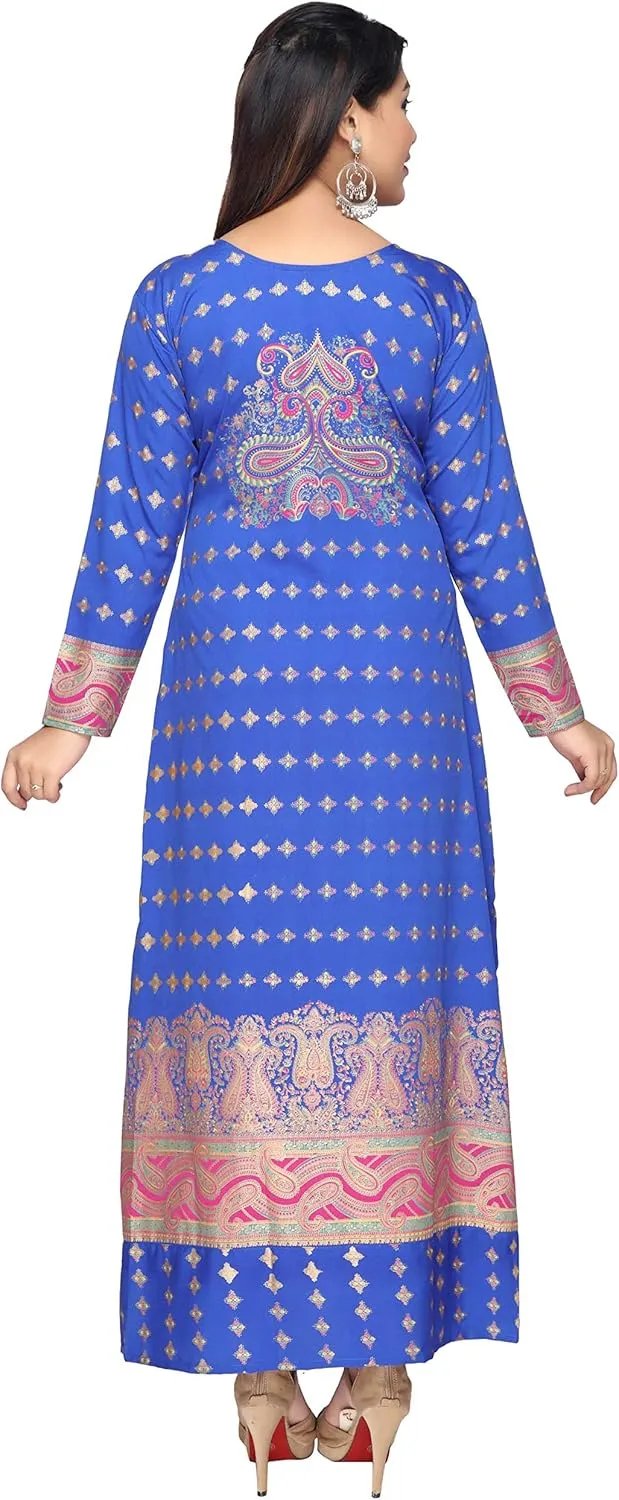 Maple Clothing Printed Women's Long Sleeve Kaftans Abayas Dresses