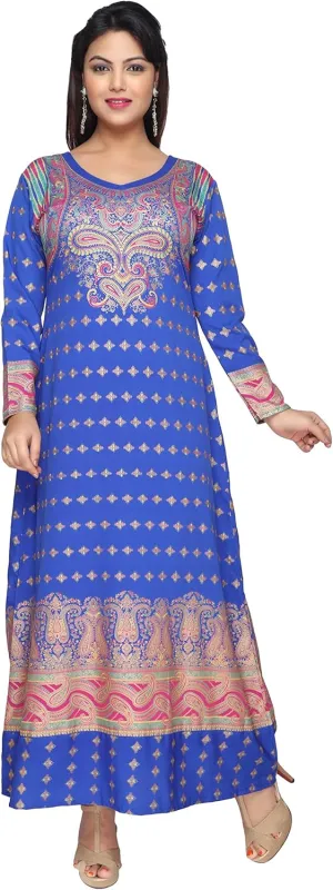 Maple Clothing Printed Women's Long Sleeve Kaftans Abayas Dresses