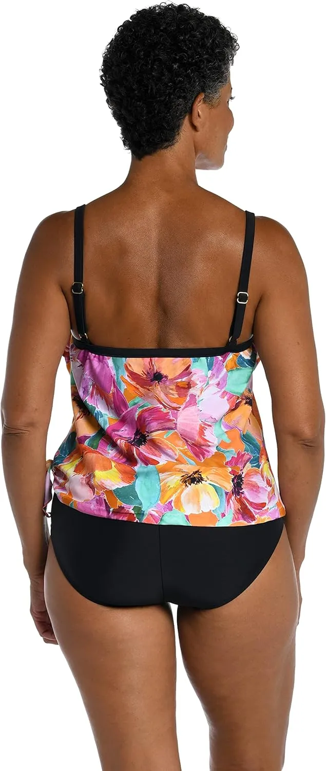 Maxine Of Hollywood Women's One Piece Bathing Suit Scoop Neck Faux Side Tie Swimsuit