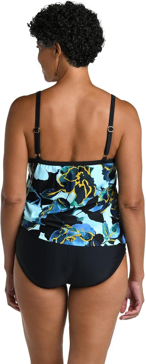 Maxine Of Hollywood Women's One Piece Bathing Suit Scoop Neck Faux Side Tie Swimsuit