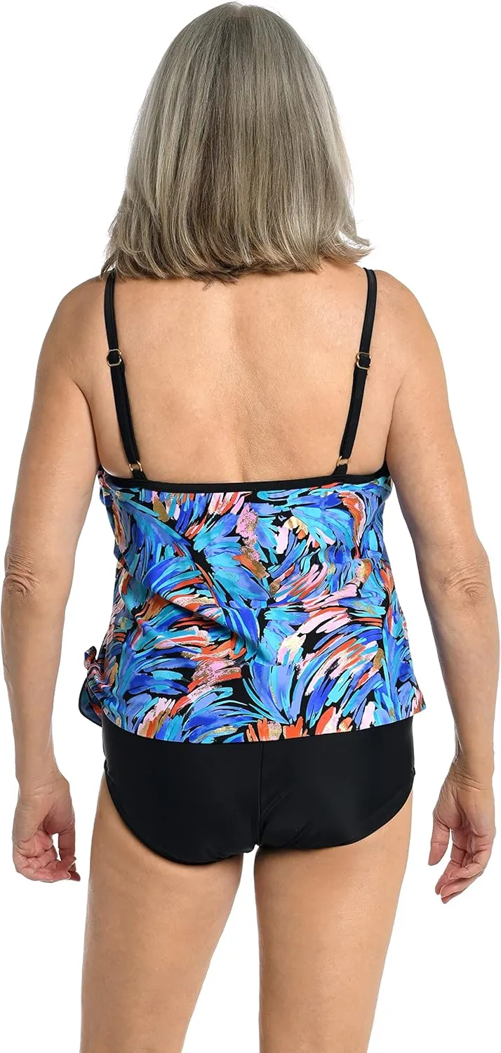 Maxine Of Hollywood Women's One Piece Bathing Suit Scoop Neck Faux Side Tie Swimsuit