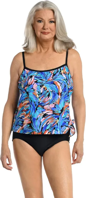 Maxine Of Hollywood Women's One Piece Bathing Suit Scoop Neck Faux Side Tie Swimsuit