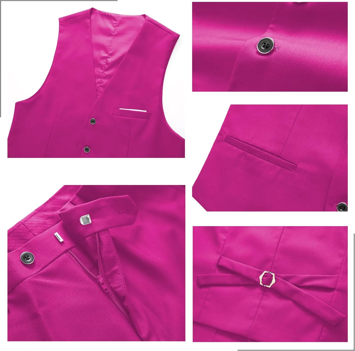 Mens 3-Piece Slim Fit Suit Set - One-Button Tuxedo, Ideal for Weddings and Business, Includes Jacket, Vest, Pants, Tie