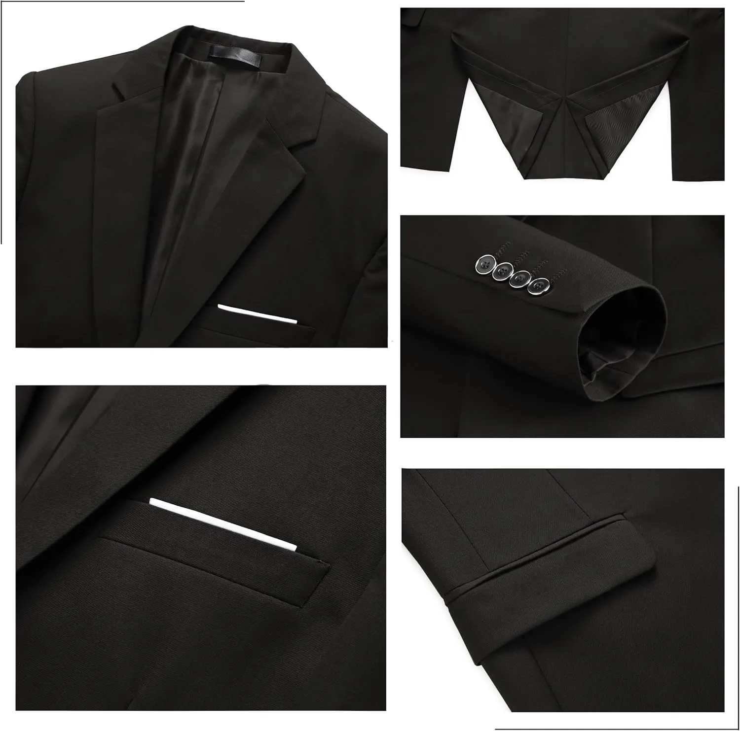 Mens 3-Piece Slim Fit Suit Set - One-Button Tuxedo, Ideal for Weddings and Business, Includes Jacket, Vest, Pants, Tie