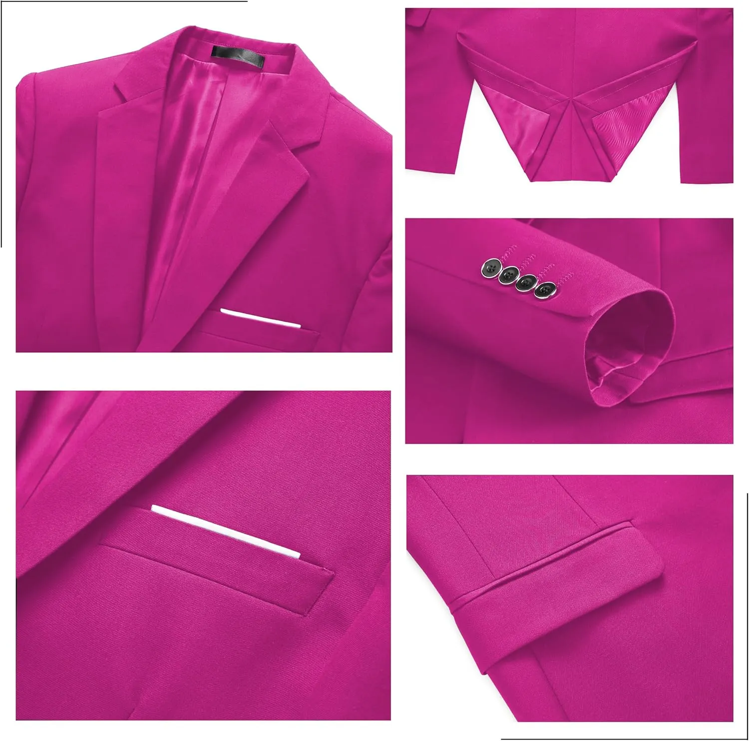 Mens 3-Piece Slim Fit Suit Set - One-Button Tuxedo, Ideal for Weddings and Business, Includes Jacket, Vest, Pants, Tie