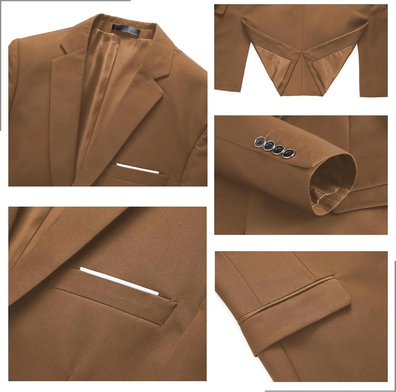Mens 3-Piece Slim Fit Suit Set - One-Button Tuxedo, Ideal for Weddings and Business, Includes Jacket, Vest, Pants, Tie