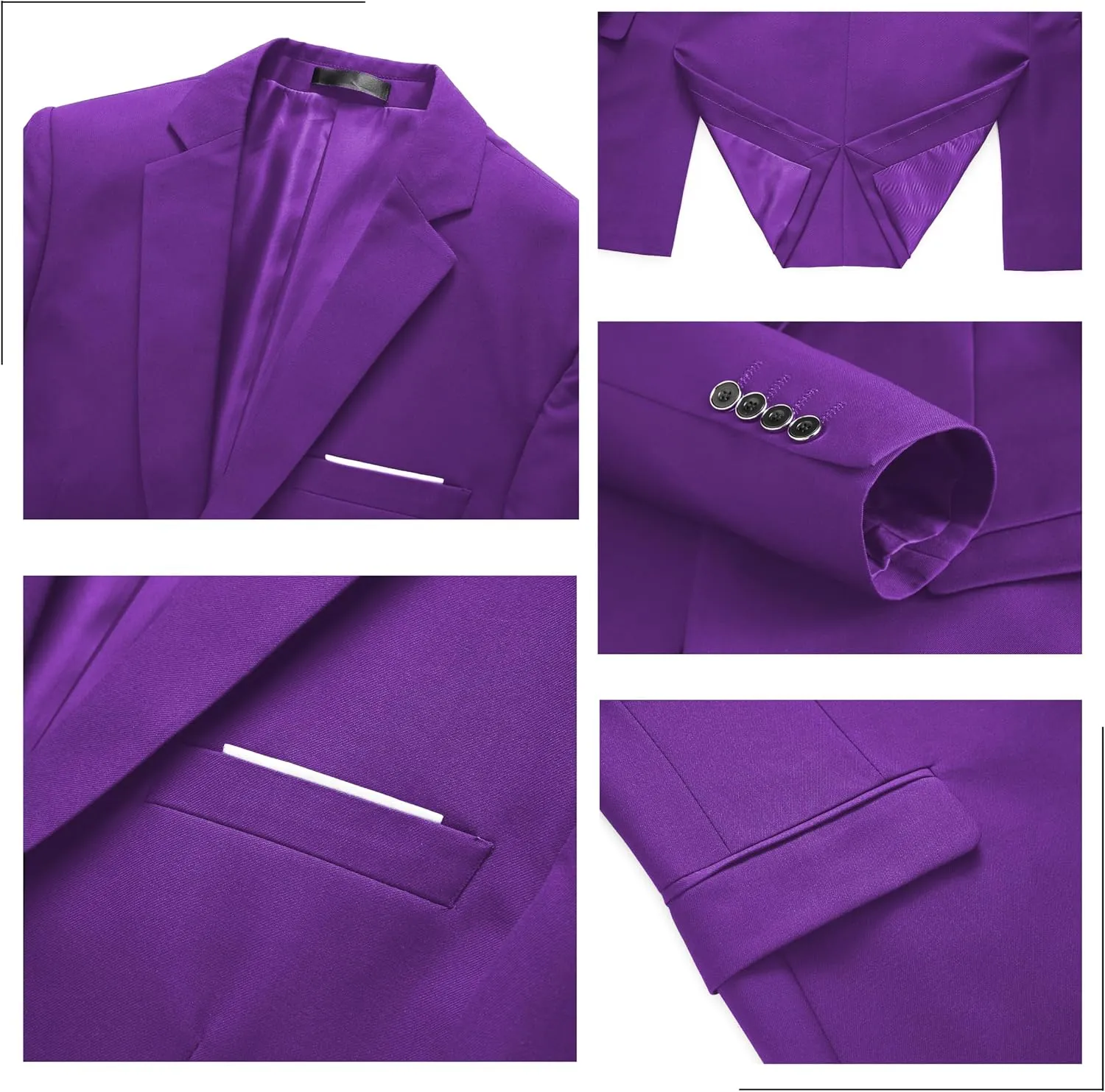 Mens 3-Piece Slim Fit Suit Set - One-Button Tuxedo, Ideal for Weddings and Business, Includes Jacket, Vest, Pants, Tie
