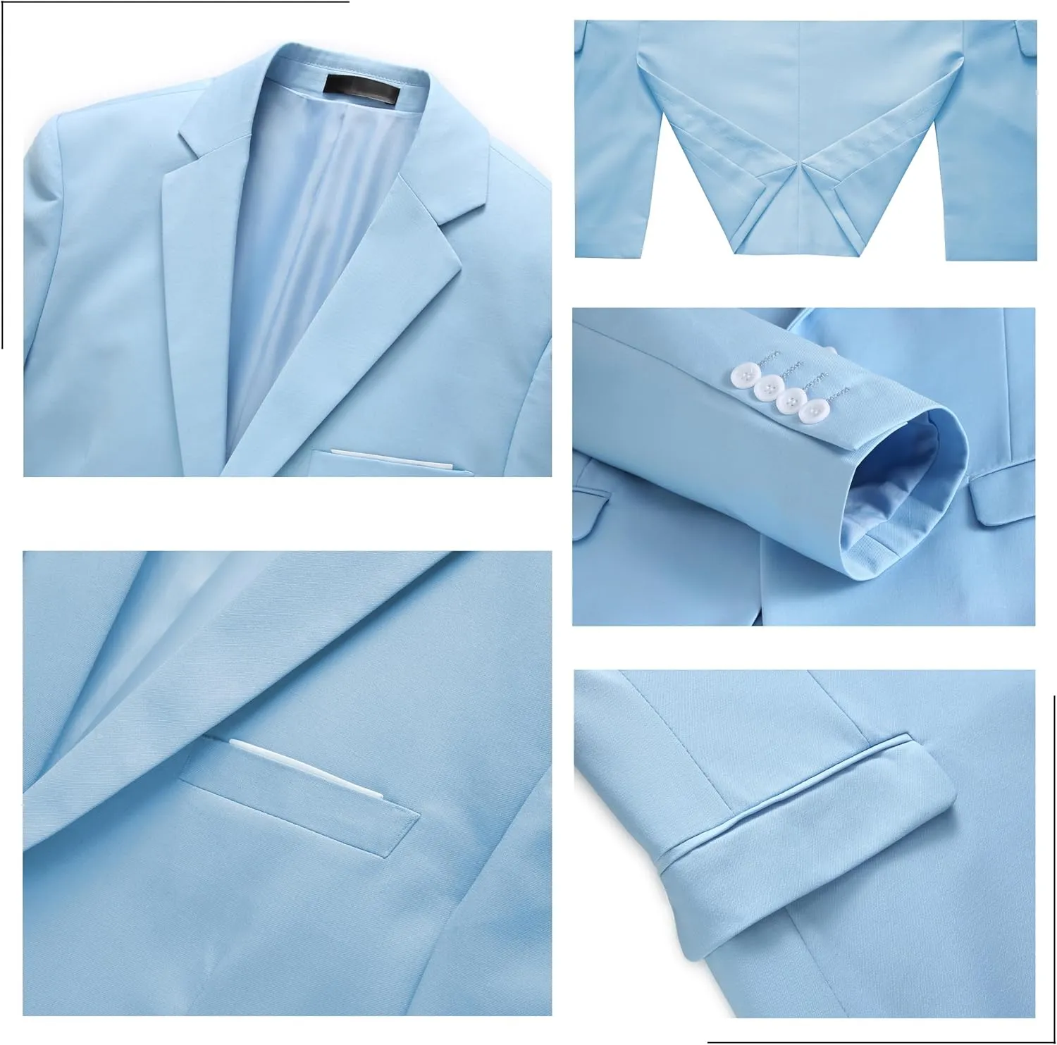 Mens 3-Piece Slim Fit Suit Set - One-Button Tuxedo, Ideal for Weddings and Business, Includes Jacket, Vest, Pants, Tie