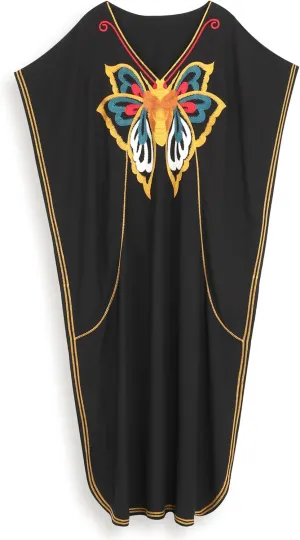 Moroccan Kaftan Dresses for Women Plus Size Caftans Loungewear Embroidered Beach Kaftan Cover up mumu House Dress