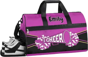 Personalized Sport Bag Gymnastics Bag Cheerleader Bag for Girls Custom Overnight Duffel Bag with Shoes Compartment Light Purple