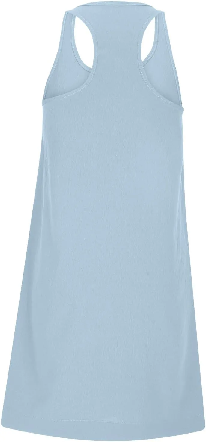 Sinzelimin Summer Dresses for Women 2024 Trendy Sleeveless Oversized Sweatshirt Dress Pleated Tank Midi Dress Beach Sundress