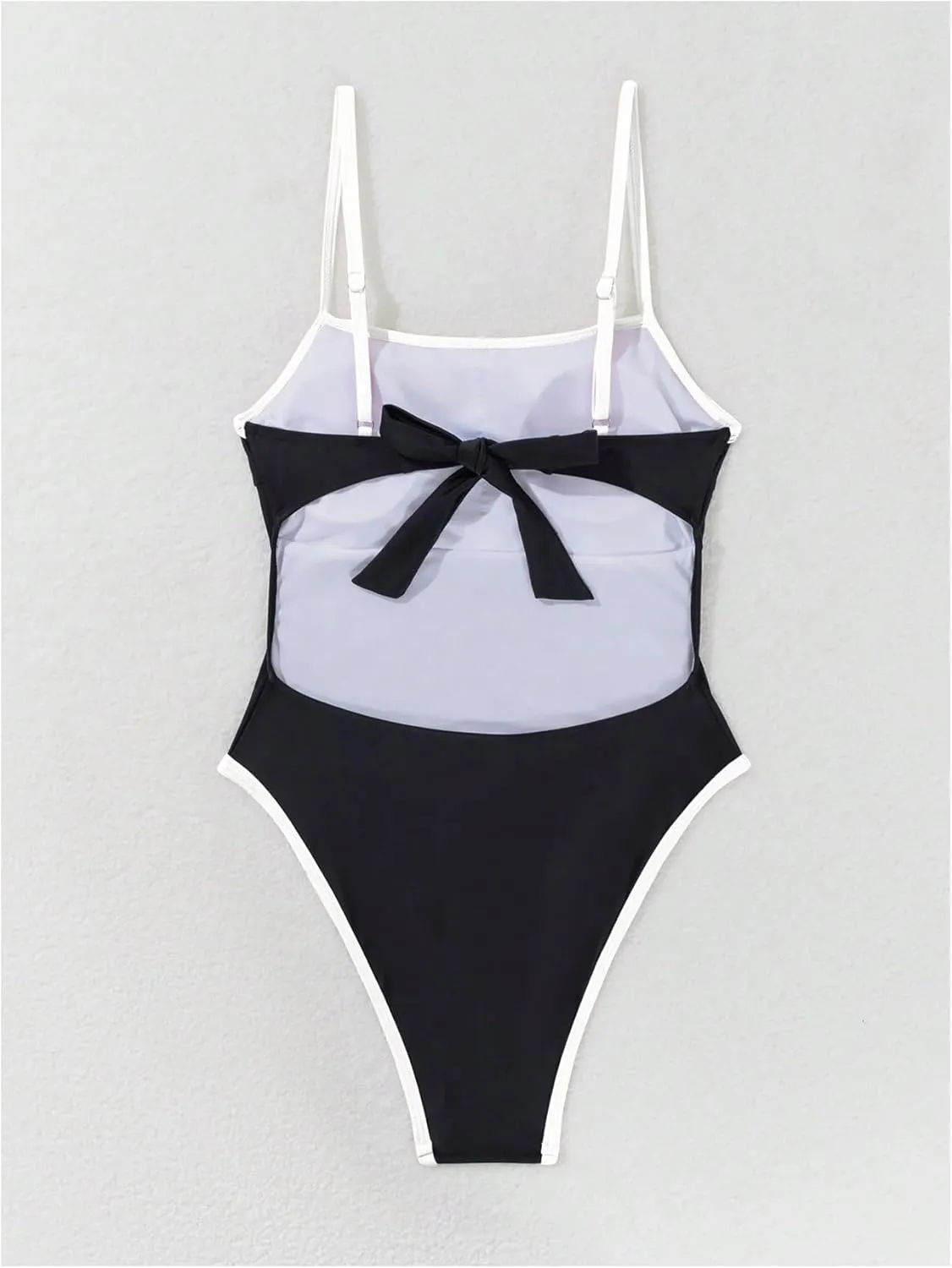 SweatyRocks Women's Tie Backless One Piece Swimsuit Cut Out Bathing Suit Swimwear