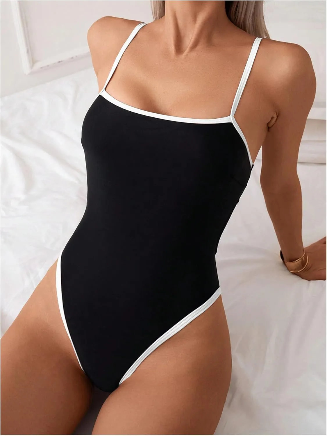 SweatyRocks Women's Tie Backless One Piece Swimsuit Cut Out Bathing Suit Swimwear