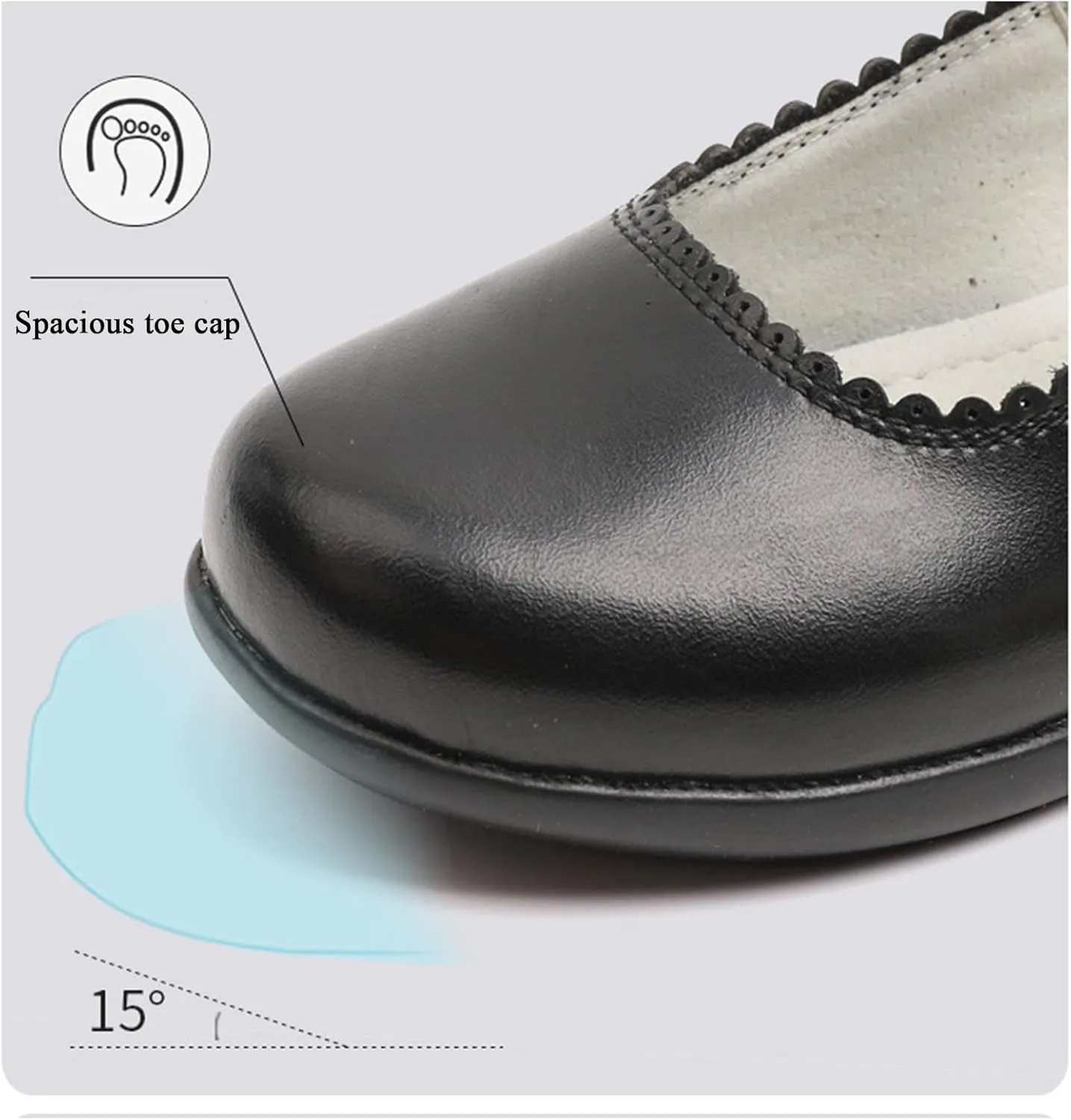 Toddler Girls Faux Leather Shoes Little Girls School Mary Jane Flats for Girls Thick Sole Dress Shoes