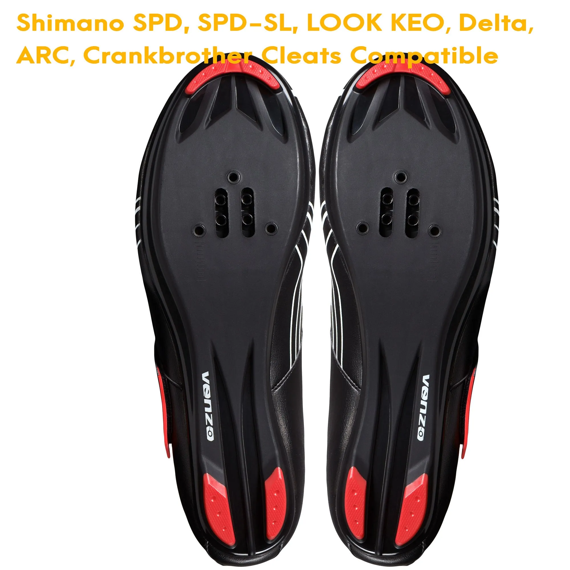 Venzo Bike Bicycle Road Cycling Triathlon Shoes with Clipless Pedals and Cleats - Look ARC Delta Compatible - Size 47