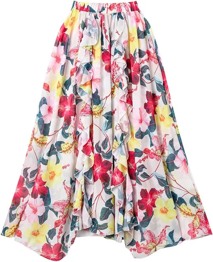 Women's One Piece Swimsuit with Cover up Wrap Skirt Floral Sarong Tummy Control Beach Bikini Set Bathing Suit