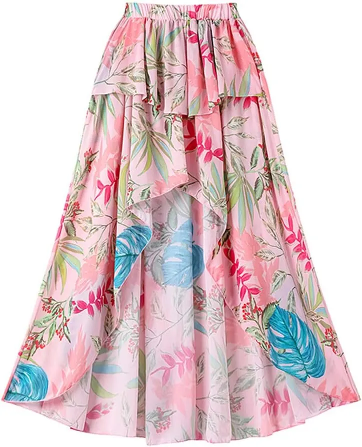 Women's One Piece Swimsuit with Cover up Wrap Skirt Floral Sarong Tummy Control Beach Bikini Set Bathing Suit