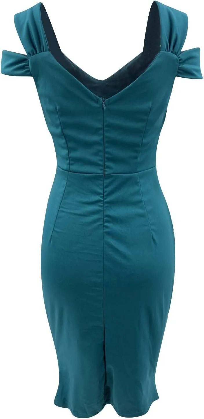 Women's Sexy Bodycon Sleeveless Ruched Mesh Club Midi Dress Long Sparkly Dress